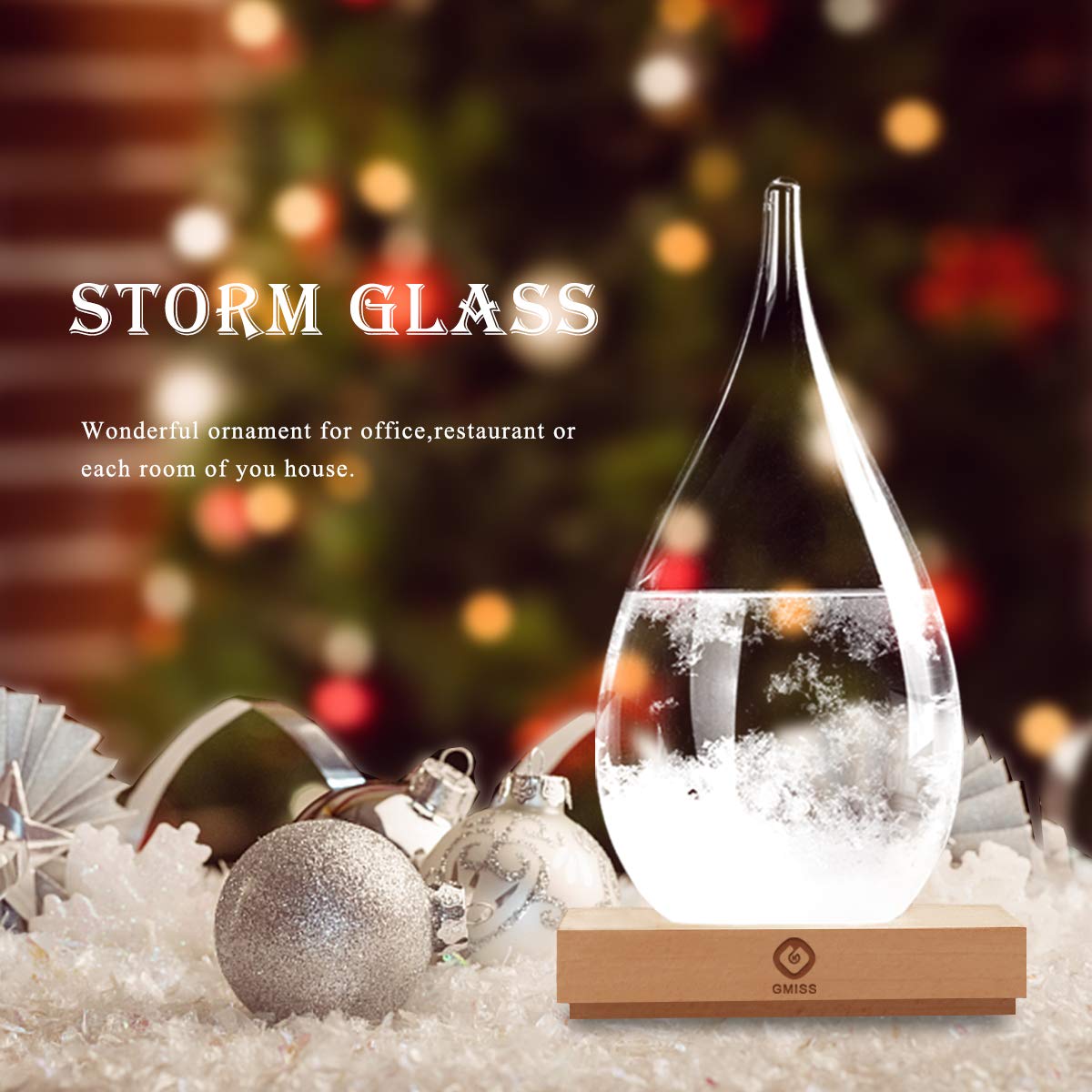 Father's Day Gifts for Him, Storm Glass Weather Predictor, Drop-Shaped Glass Barometer Weather Station, Unique Decorative Glass Bottles Weather Forecaster for Home and Office