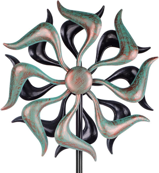 Stargarden Wind Spinners Outdoor, Metal Wind Spinner, Kinetic Wind Sculptures & Spinners, Decorative Pinwheels Double Windmill for Yard, Garden Decor-51 * 11.8 Inch