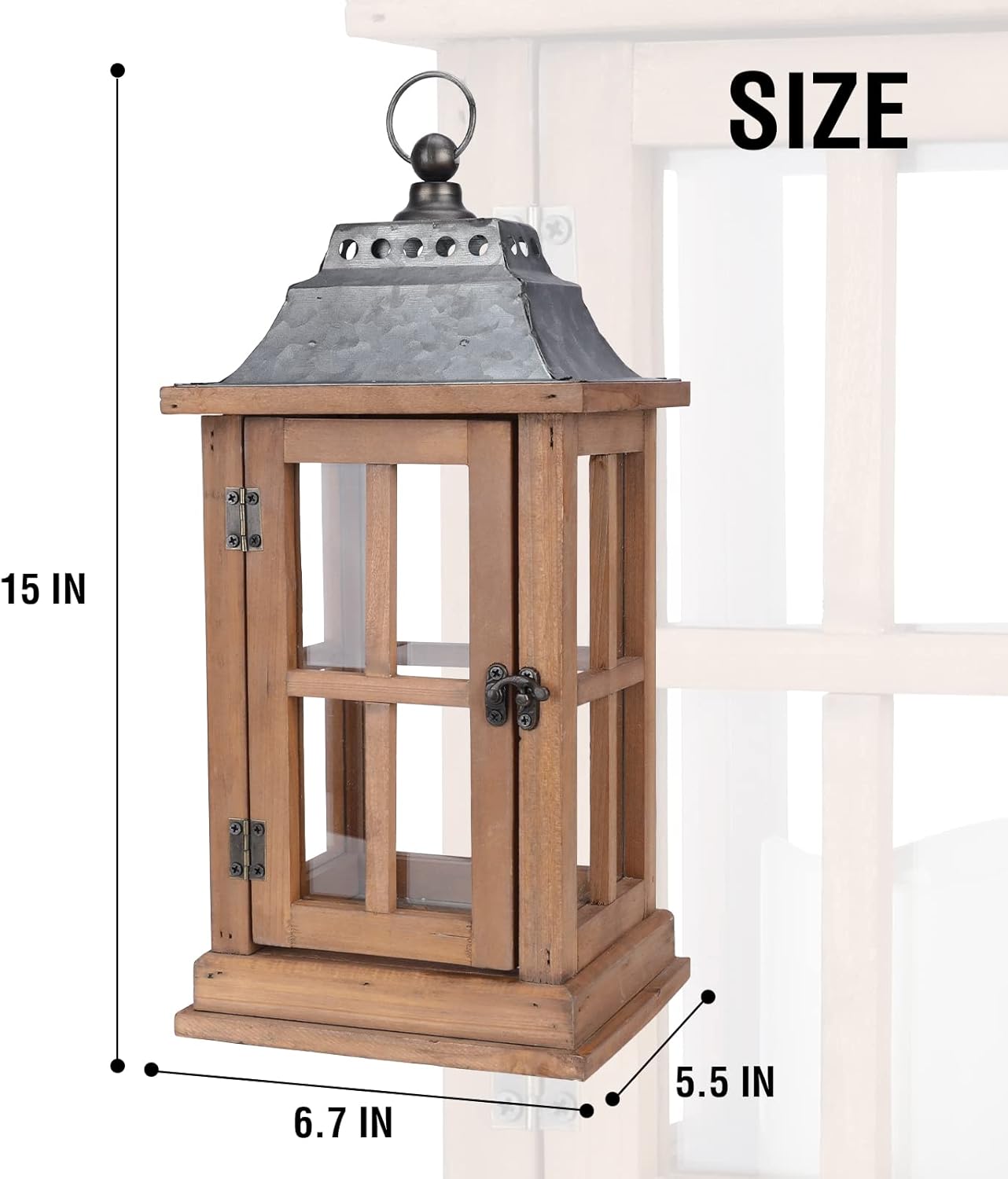 Bdor Lantern Decorative (Set of 2) - 15in IP65 Waterproof Vintage Style Candle Lantern, Decorative Lanterns for Home Decor, Indoor Outdoor, Front Porch, Garden, Farmhouse Weddings Style (No Candles)