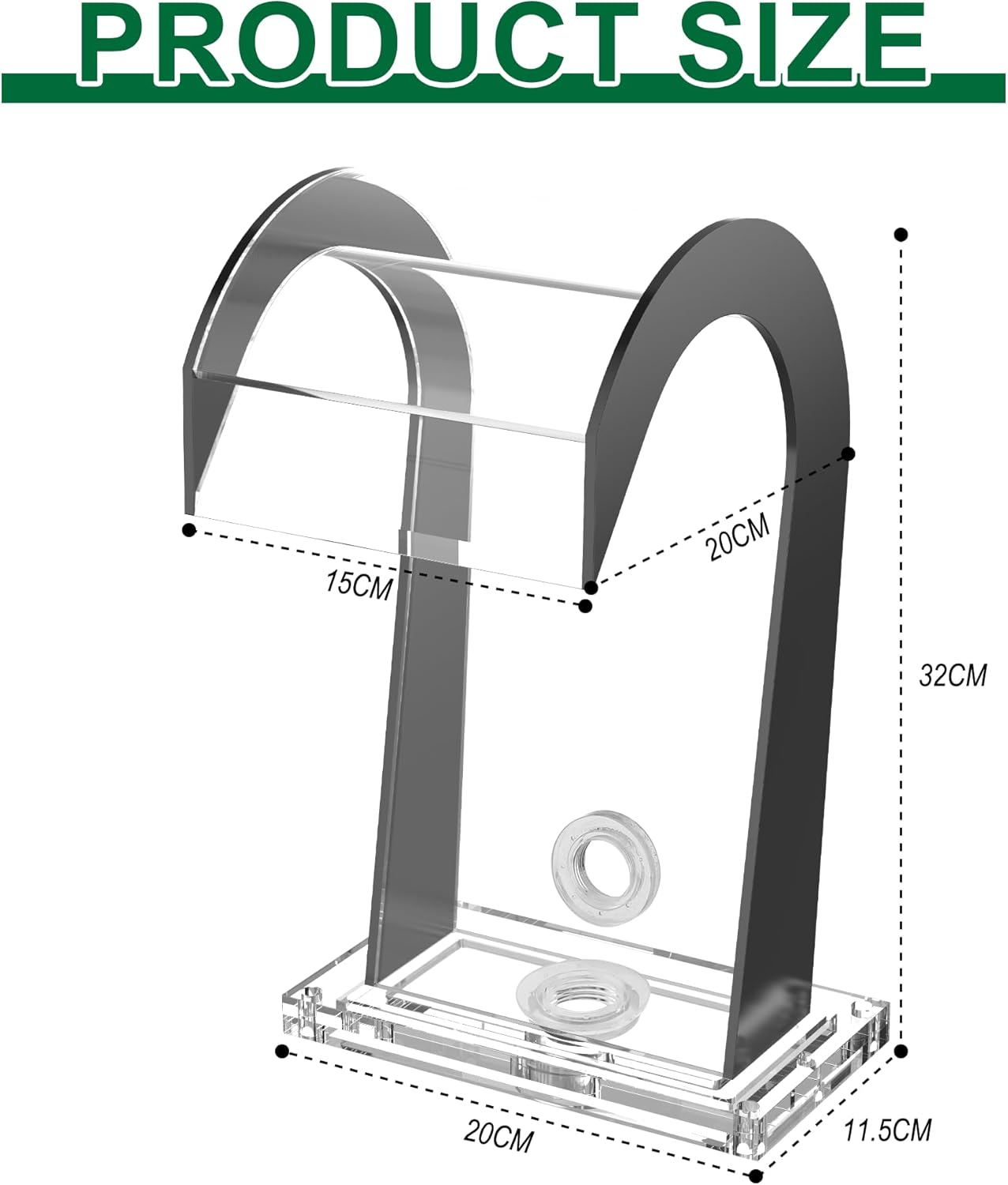 S-Shape Waterfall Spillway Ground Pool Fountain, LONGRUNNEW Transparent Acrylic Outdoor Water Feature 14.09" x 9.57" x 10.04" for Garden Decor, Landscape Accents & Patio Pond Water Feature-Small