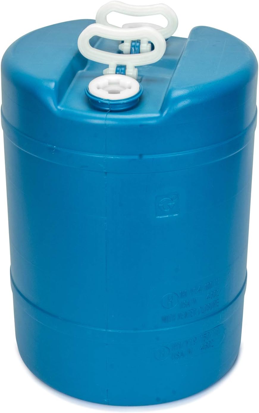 15 Gallon Emergency Water Storage Barrel - Preparedness Supply - Water Tank Drum Container - Portable, Reusable, BPA Free, Food Grade Plastic (1 Tank)