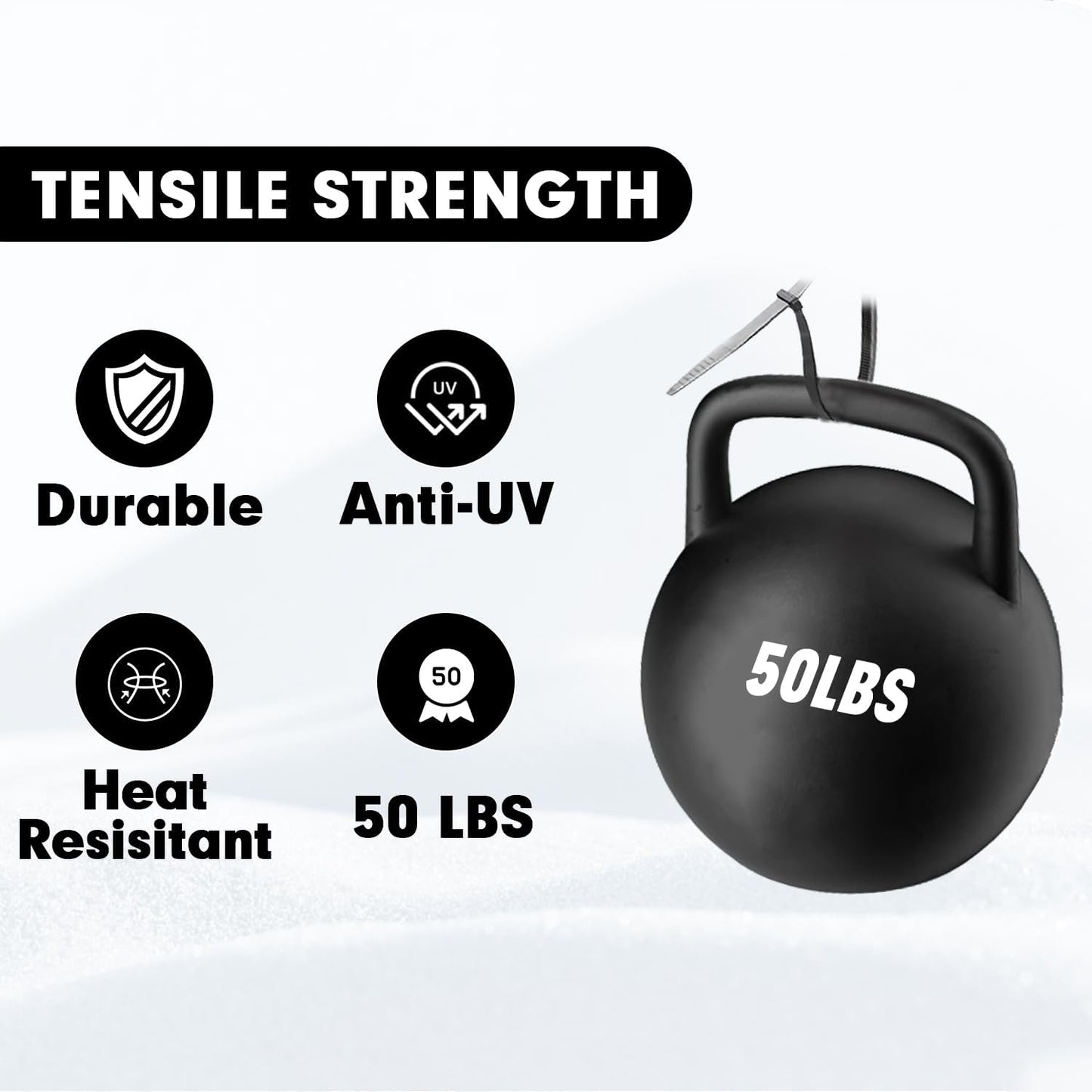 Zip Ties, KAMOTA 1500pcs 12 Inch Heavy Duty Self-Locking Nylon Zip Ties, Black Cable Ties with 50lb Tensile Strength, UV Resistant Cable Tie for Indoor and Outdoor Use