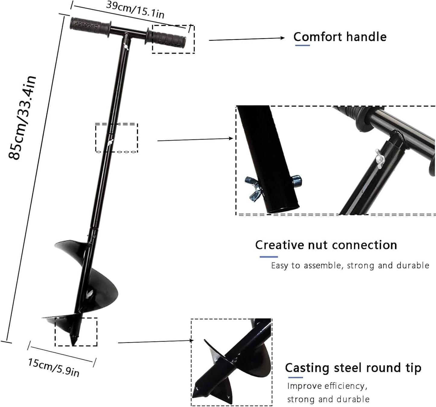 Compost Turner Aerator,Compost Stirrer Tool for Outdoor Composting Manual Compost Bin Aerator Rotating Aerator Soil Tiller
