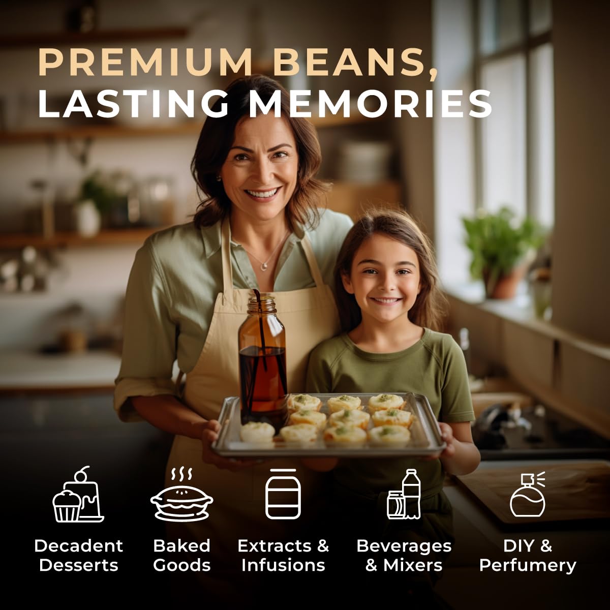 Gya Labs 10 Madagascar Vanilla Beans for Making Vanilla Extract, Baking - Grade A - 5-7 Inches (12 to 15 CM) long, Caviar Rich, Flavorful Fresh Pods