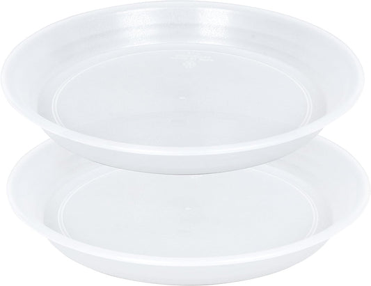 2 Pack Clear Plant Saucer Drip Tray 11 12 inch, Pot Base for Plants Indoor, Plastic Flower Planter Saucers and Drip Trays for, Heavy Durable Plant Plate Water Catcher (12", Clear)