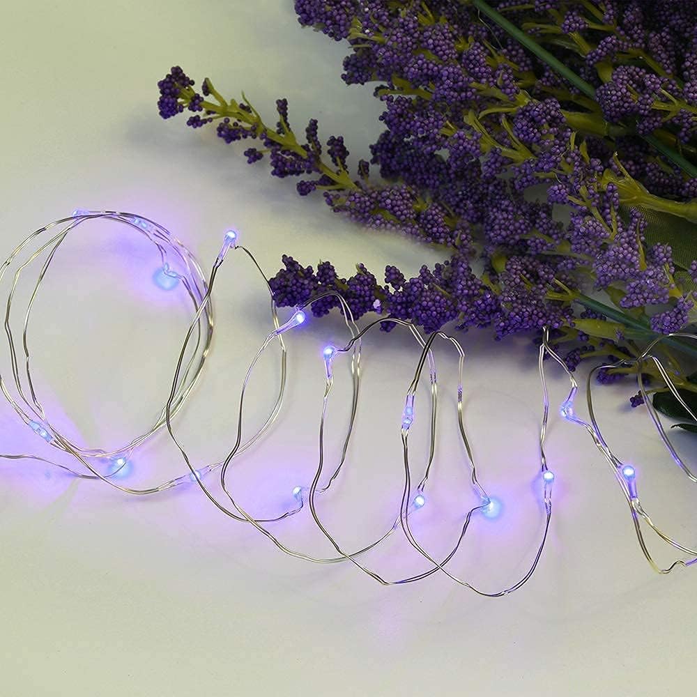2 Pack Solar Powered Fairy String Lights Outdoor Waterproof 8 Modes Twinkle Christmas Decorations Lights, Each 33ft-100LED, 40ft-120LED, 66ft-200LED, 80ft-240LED, (Purple, 66)