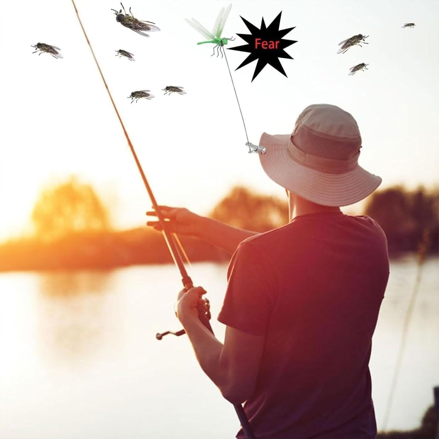 40 Pcs Dragon Fly Clips for Bugs Repellent, 3D Artificial Dragonfly Hat Clip, Dragonfly Garden Decor (40, 4 Colors)