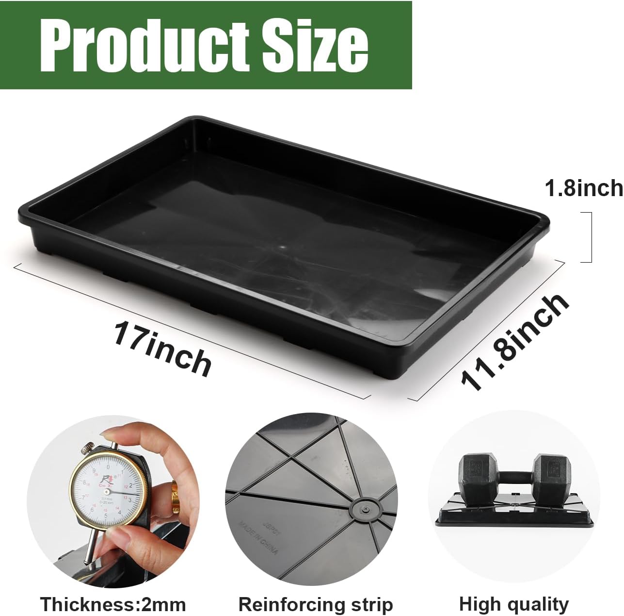 24 Cell Nursery Pots Trays (17"x11"x2") with Plastic Flat Seed Starter Trays, Durable Carrying Seedling Starter Tray, Reusable Planting Trays for Holding 2.7 inch Nursery Pots, 3 Sets Combo