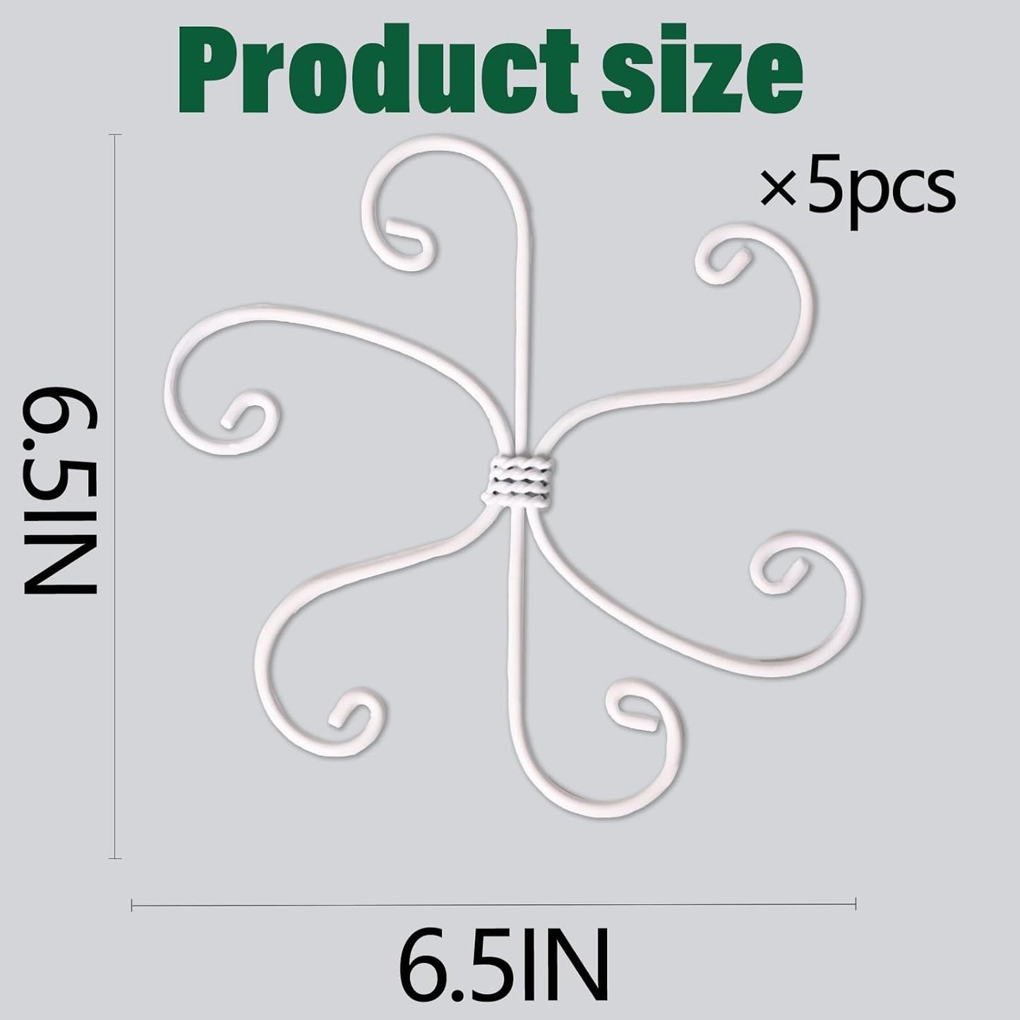 6.5 * 6.5in Monstera Plant Support Hook 5PCS - Durable Stabilizer & Leaf Holder for Indoor Plants, Flexible Installation & Soft Grip Design - Perfect for Fishbone Cactus and Other Houseplants