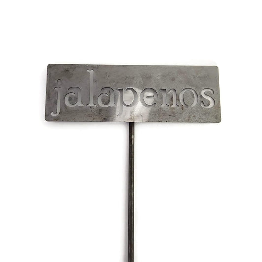 Classic Metal Garden Markers 19 Inches Tall (jalapenos, Raw, Unfinished Steel (will rust with time))