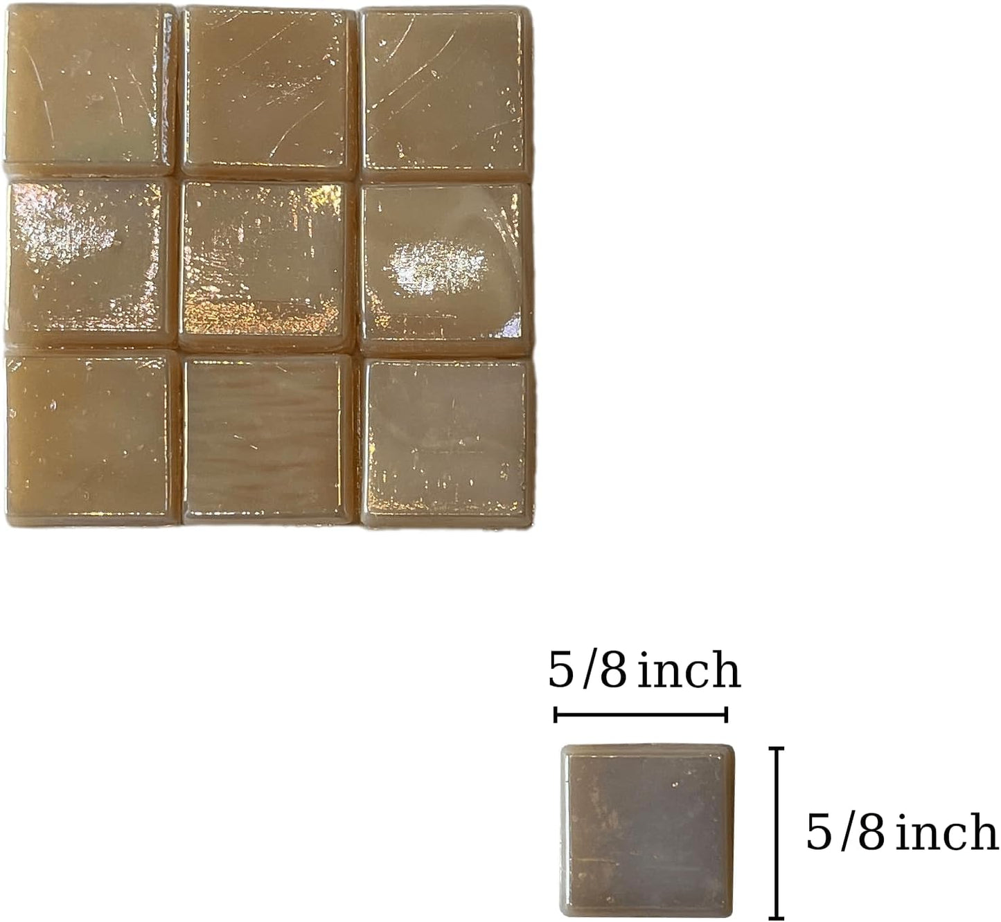 SMEIINIK 500g/1.1lb Bulk Iridescent Color Glass Mosaic Tiles for Crafts,Square Glass Mosaic Pieces for Mosaic Works,Mosaic Making Supplies for DIY,Mosaic Materials (WJ85-2)