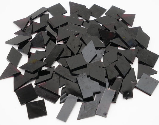 Large Crisp Transparent Textured Deep Purple Glass Mosaic Tiles for DIY Crafts, 200g Stained Pieces Bulk for Art, 4 Shapes Mixed for Adult and Beginner