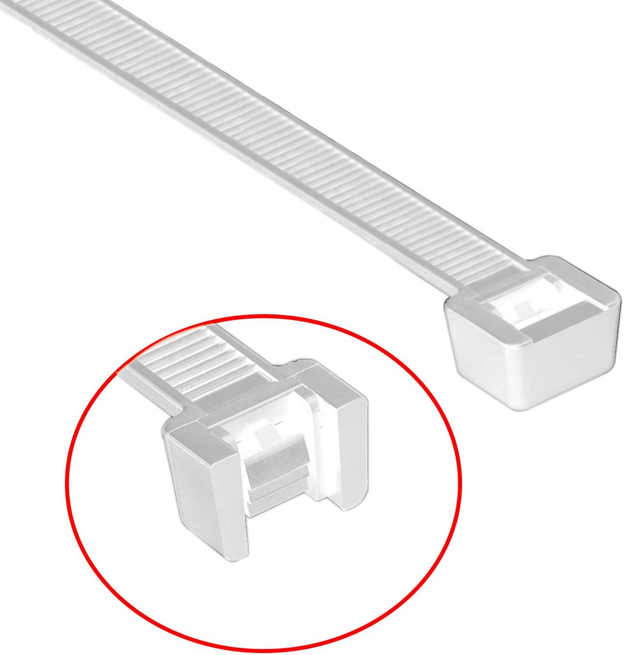 Superun Clear Zip Ties 6 Inch, 40 Lbs Tensile Strength Wire Ties (Industrial Grade Cable Ties) Pack of 100 White