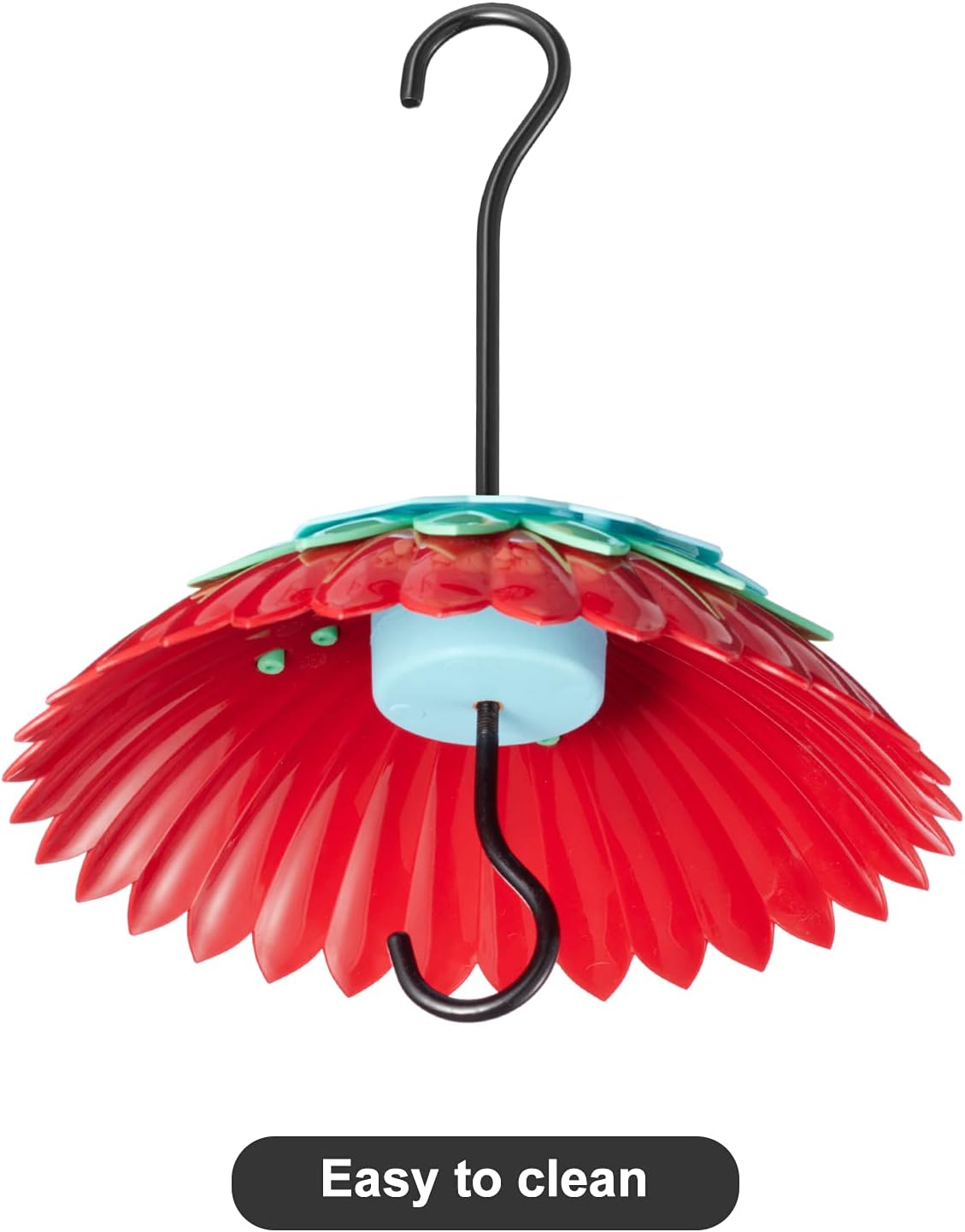 8" Bird Feeder Dome with Ant Moat, Skaithee 8" Bird Feeder Baffle with Ant Guard & Shepherd Hooks, Attract Hummingbirds & Anti Sun/Rain/Snow/Ants (Red 8 inches 20cm)