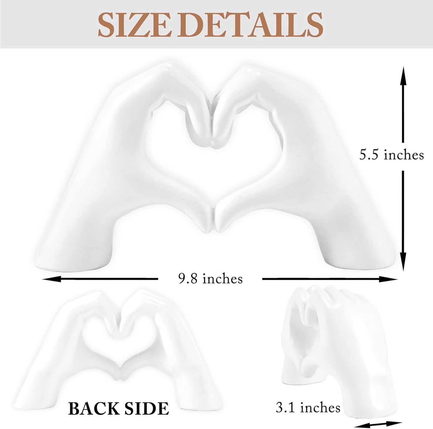 White Decor for Living Room Bedroom Bookshelf Coffe Table, Personalized Finger Home Accents, Modern Art Aesthetic Statues, Resin Sculpture for Reading Decor