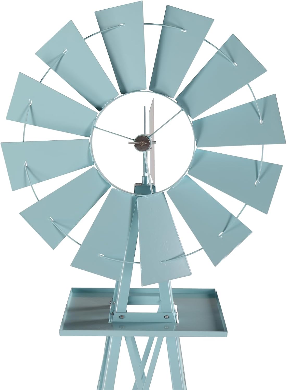 Garden Windmill for Yard Decor, 8 ft Tall Metal Windmill with Spinning Blades, Weather-Resistant Outdoor Windmill for Lawn, Farmhouse, Rustic & Farm Decor,Blue