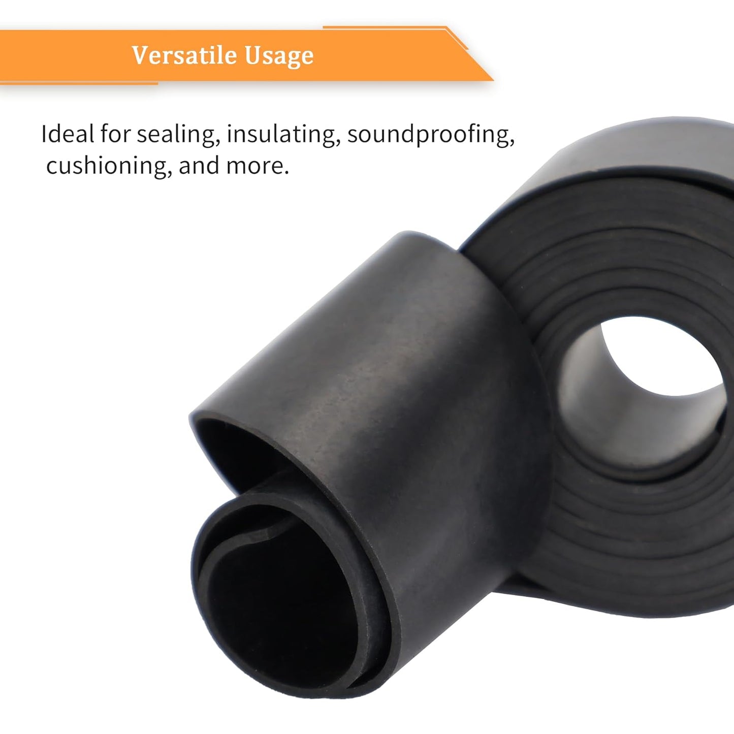 DOBTIM Thick Solid Neoprene Rubber Strips 1/4 (.250)" Thick X 1" Wide X 10' Long, Rubber Sheets, Rolls & Strips Use for Supports, Leveling, Sealing, Bumpers, Protection, Abrasion, Flooring