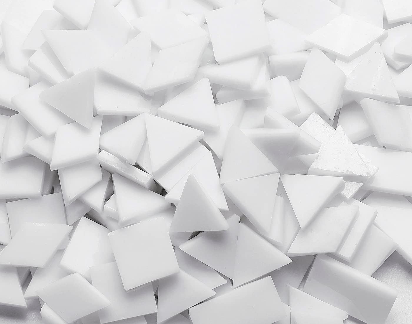 Lanyani Multi-Color Glass Mosaic Tiles - Mixed Shapes, 200 Pieces, Regular White