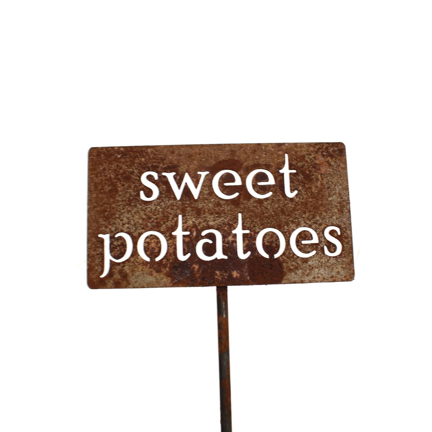 Classic Metal Garden Markers 19 Inches Tall (sweet potatoes, Naturally Rusted)