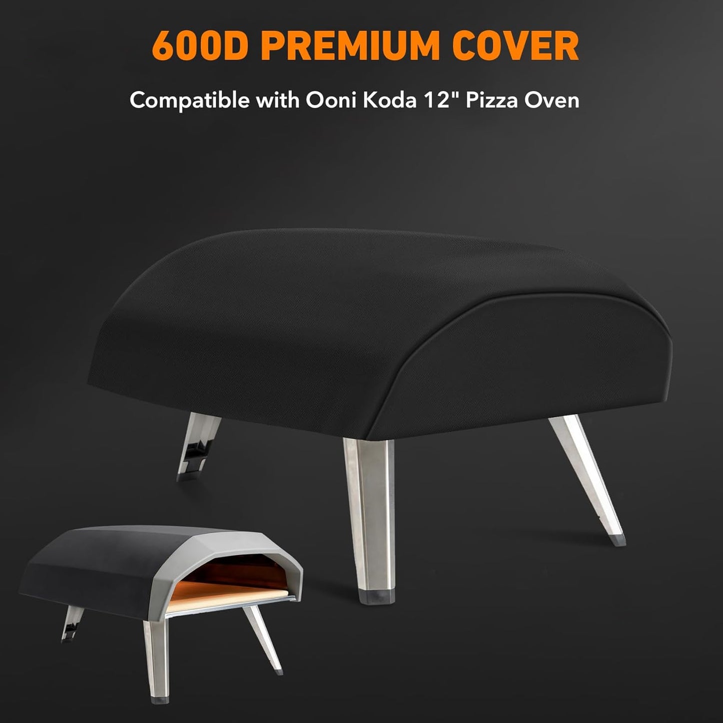 ZBXFCSH Heavy Duty 600D Polyester Cover Compatible with Ooni Koda 12 Gas Pizza Oven Portable Gas Pizza Oven Cover Indoor Outdoor Waterproof