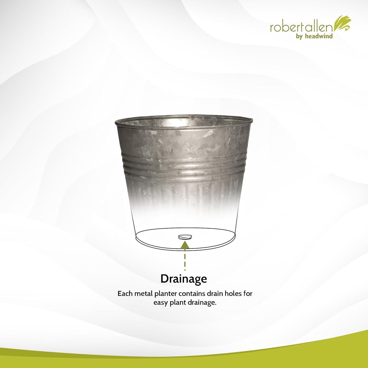 Headwind 4" Round Planter - Galvanized