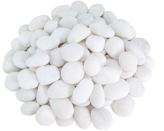 River Rocks for Landscaping, 40lbs Aquarium Rocks, 2-3 Inch White Pebbles for Indoor Plants, Natural Stones for Garden Paving Plant Rocks Crafting Walkways