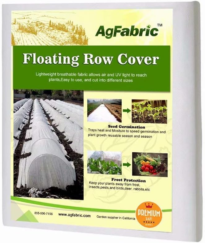 Agfabric Plant Covers Freeze Protection Floating Row Cover 6'x100' 0.55oz Plant Covers Freeze Protection Outdoor Plant Covers for Winter Frost Blankets,White
