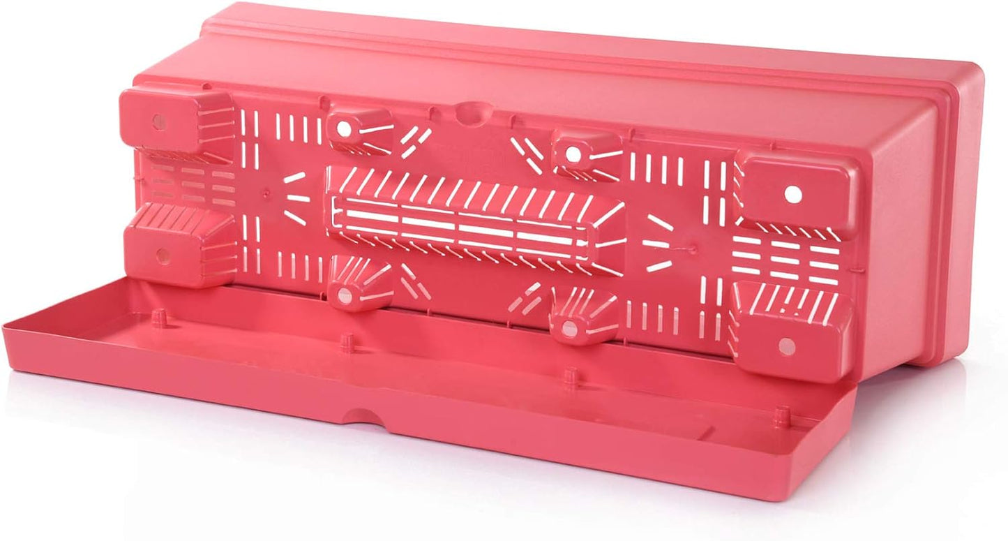 Mintra Window Box Planter, Window Planter Box for Indoor Outdoor Use, Rectangular Pots with Saucers & Drainage Holes, Decorative Plant Pots for Window Sill, Shelf, Desktop, 19" Wx6.75 H, Coral