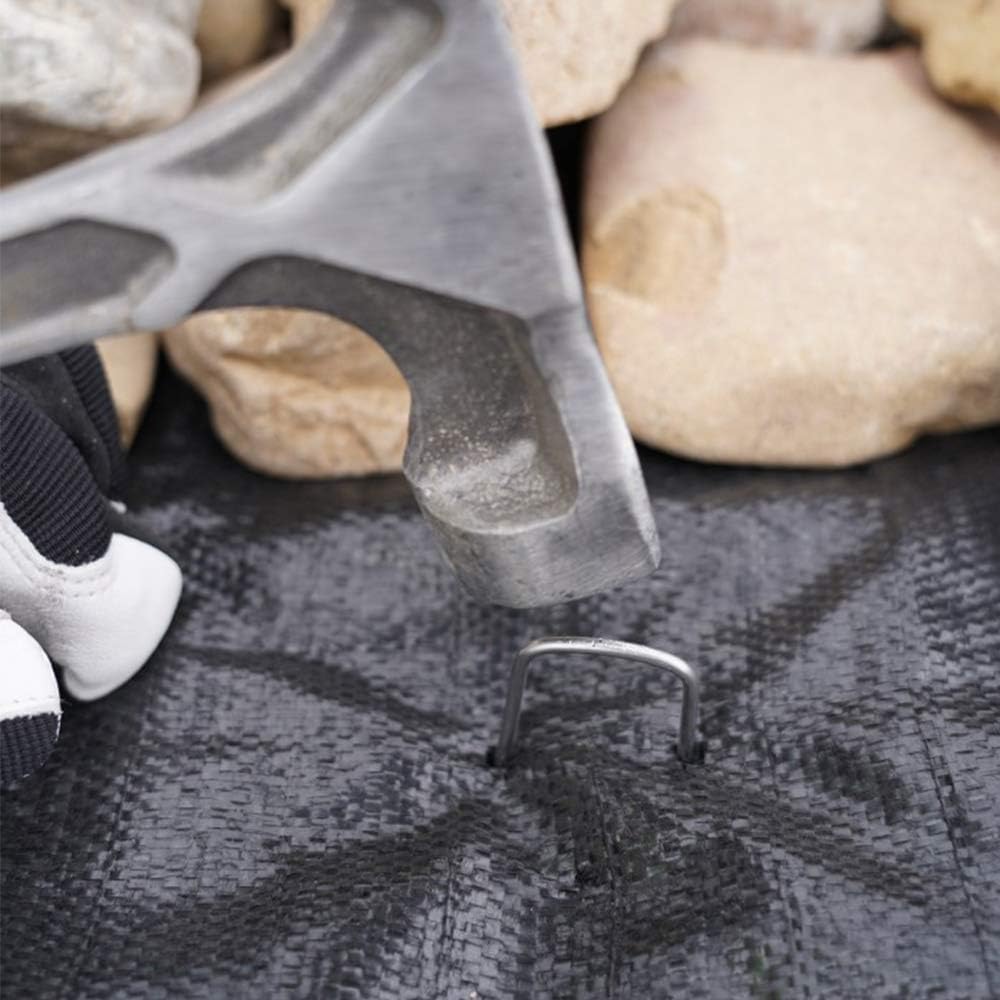 100 Pack 12" Garden Stakes Pins,Heavy Duty Garden Landscape Staples Stakes Pins Galvanized Landscape Fabric Staples Sod Ground Staple for Anchoring Weed Barrier Fabric