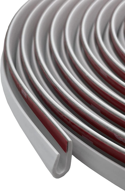 Edge Trim Self Adhesive Rubber U Channel Edge Trim Metal Edge Protection Guard for Most Car Doors, Hatches, Lockers, Panels (20Ft, White)