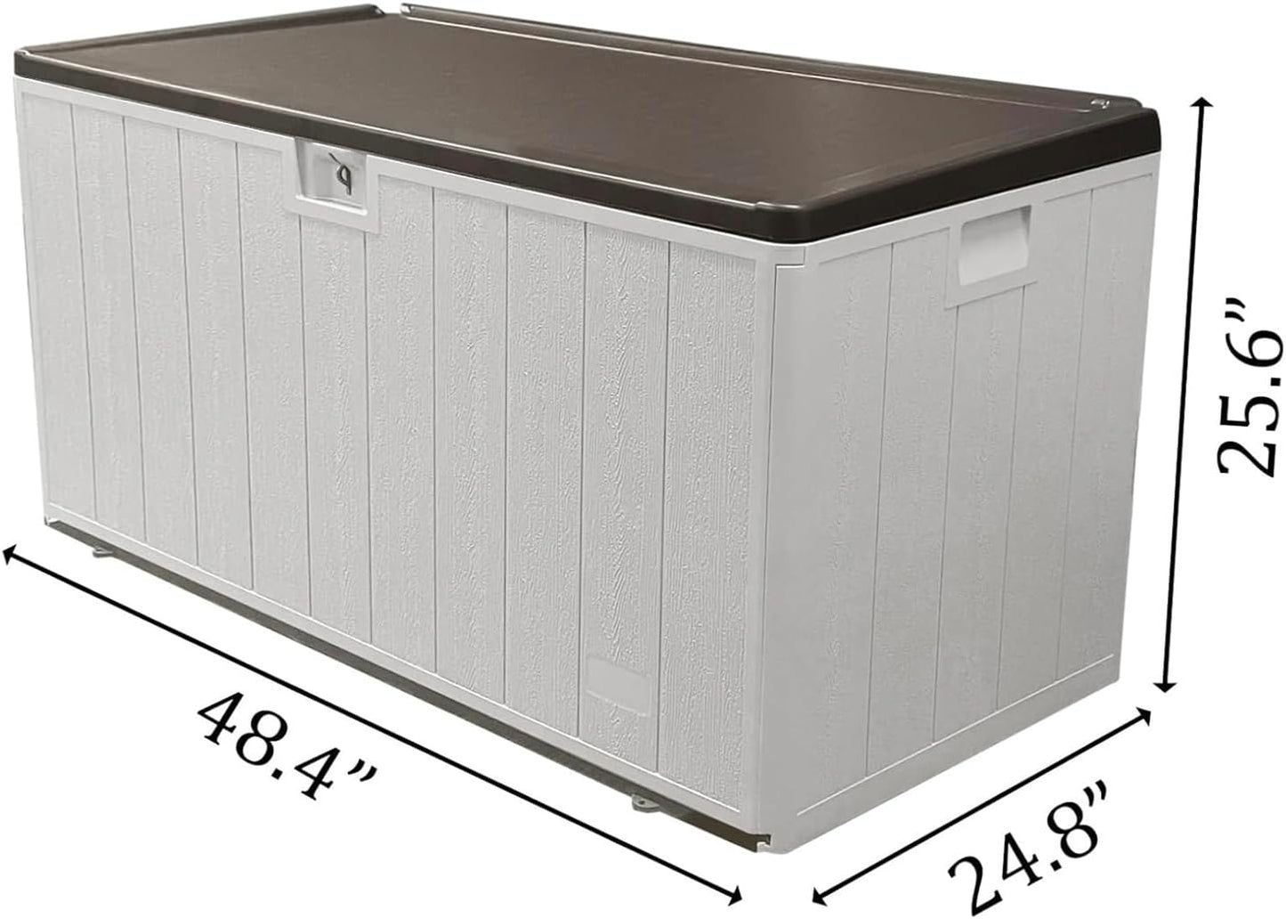 110 Gallon Large Resin Outdoor Storage Box,Waterproof Deck box for Patio Furniture,Garden Tools,Lockable Patio Storage Box,Blow-Molded HDPE