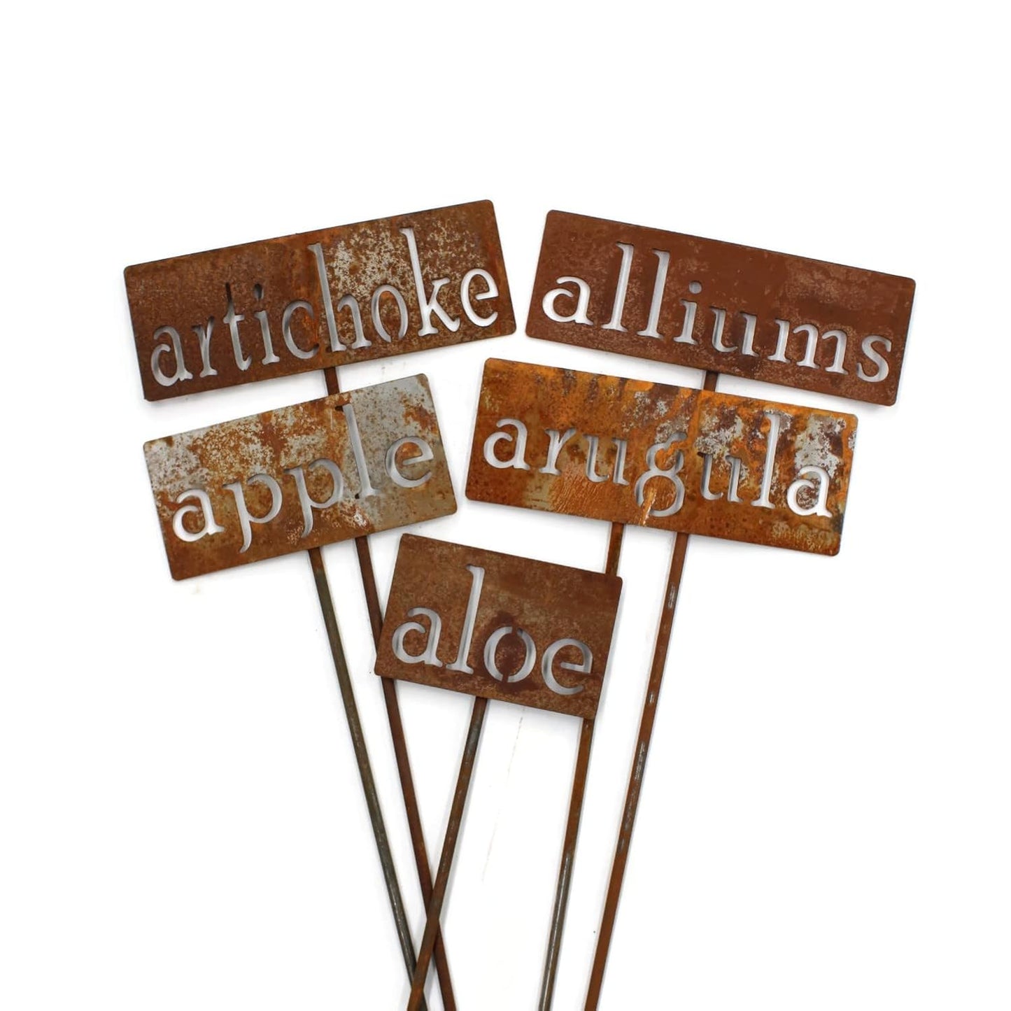 Classic Metal Garden Markers 19 Inches Tall (apricot, Naturally Rusted)