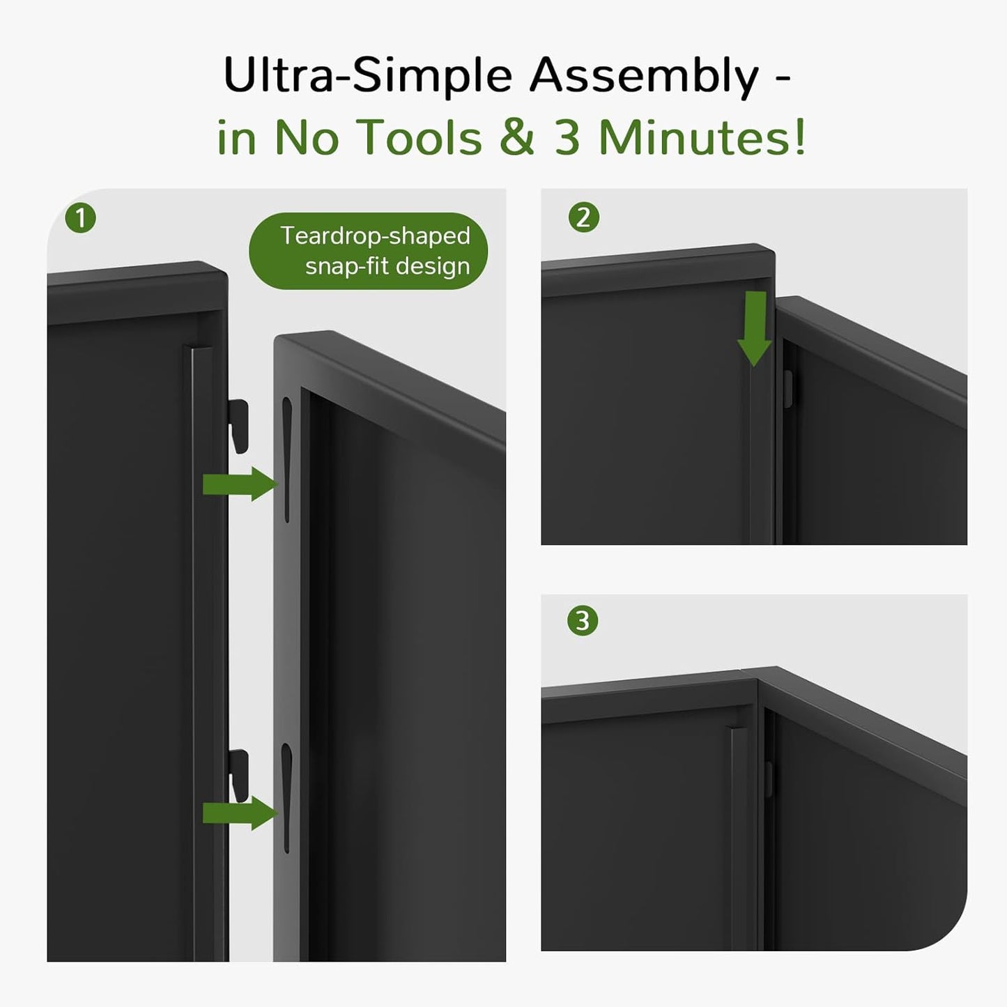 Stoog 38" Metal Tall Rectangular Planters Set of 2 - All-Weather Planter Box for Indoor/Outdoor Use, with Removable Insert Shelf, for Plants, Flowers, Garden, Black