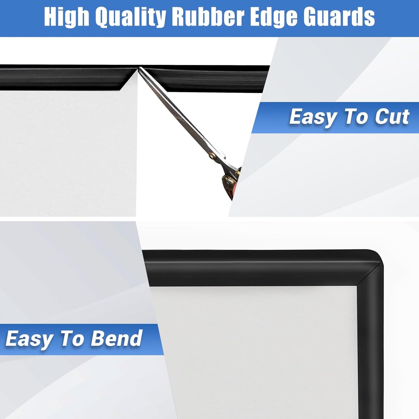Rubber Edge Trim, Self-Adhesive U Shaped Edge Protector for Plywood, Cabinet, 1-7/8" Wood Edge Banding, Flexible Furniture Repair, EPDM Material, Fit 1-7/8"(48mm), Length 10Ft, Black