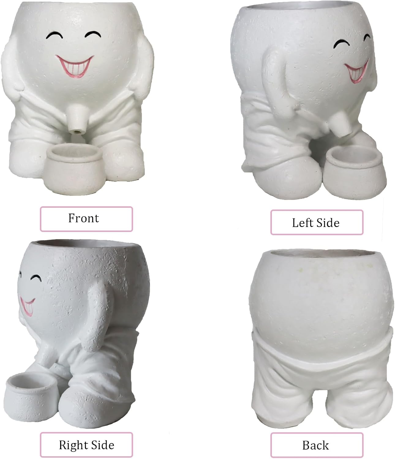 Head Planters Face Vase Cactus Pots for Indoor Outdoor Décor, Unique Plant Pot Fun Live Plants Planter Cute Succulent Pots, Gifts for Plant Lovers