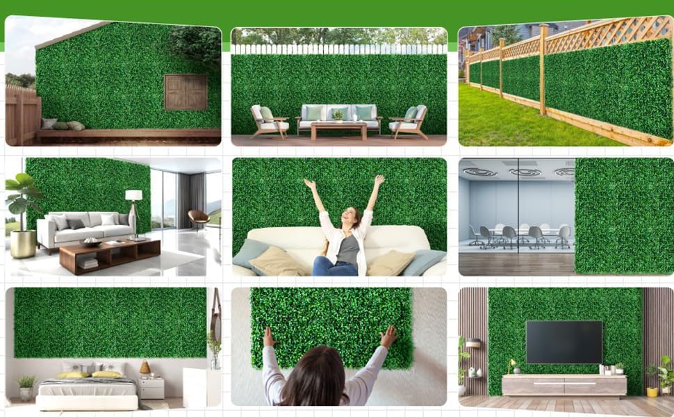 Artificial Ivy Privacy Fence Screen, 40X160 in(43 sqft) UV-Anti Faux Boxwood Roll Panels Greenery Backdrop Vine Leaf Fence Panels Ivy Fence Covering Privacy