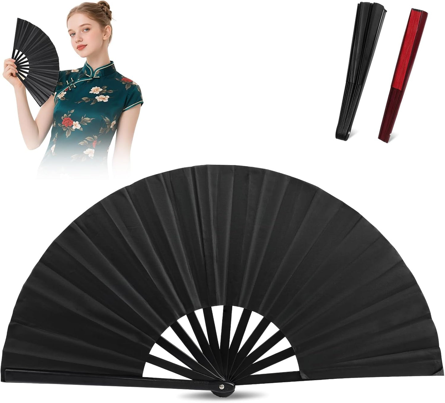 Boots On The Ground Hand Fan,Fans for Line Dancing,Folding Hand Rave Fan,Boots on The Ground Fans Largefold Fans,Decorative Folding Fans for Performance,Dance,Wedding,Party (Black)