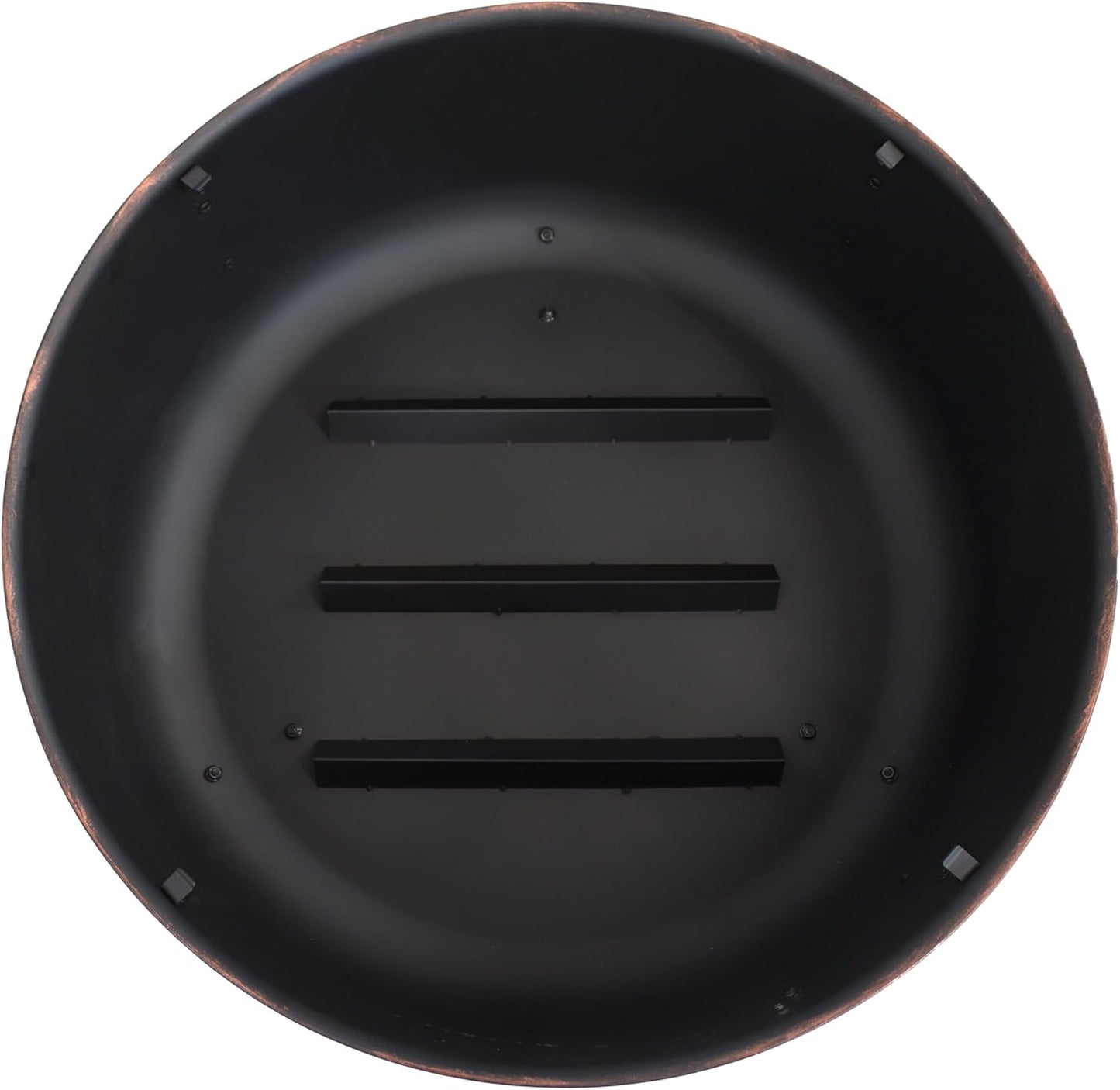 Sunnydaze 24-Inch Heavy-Duty Steel Cauldron Fire Pit - Includes Spark Screen and Protective Cover - Brushed Bronze