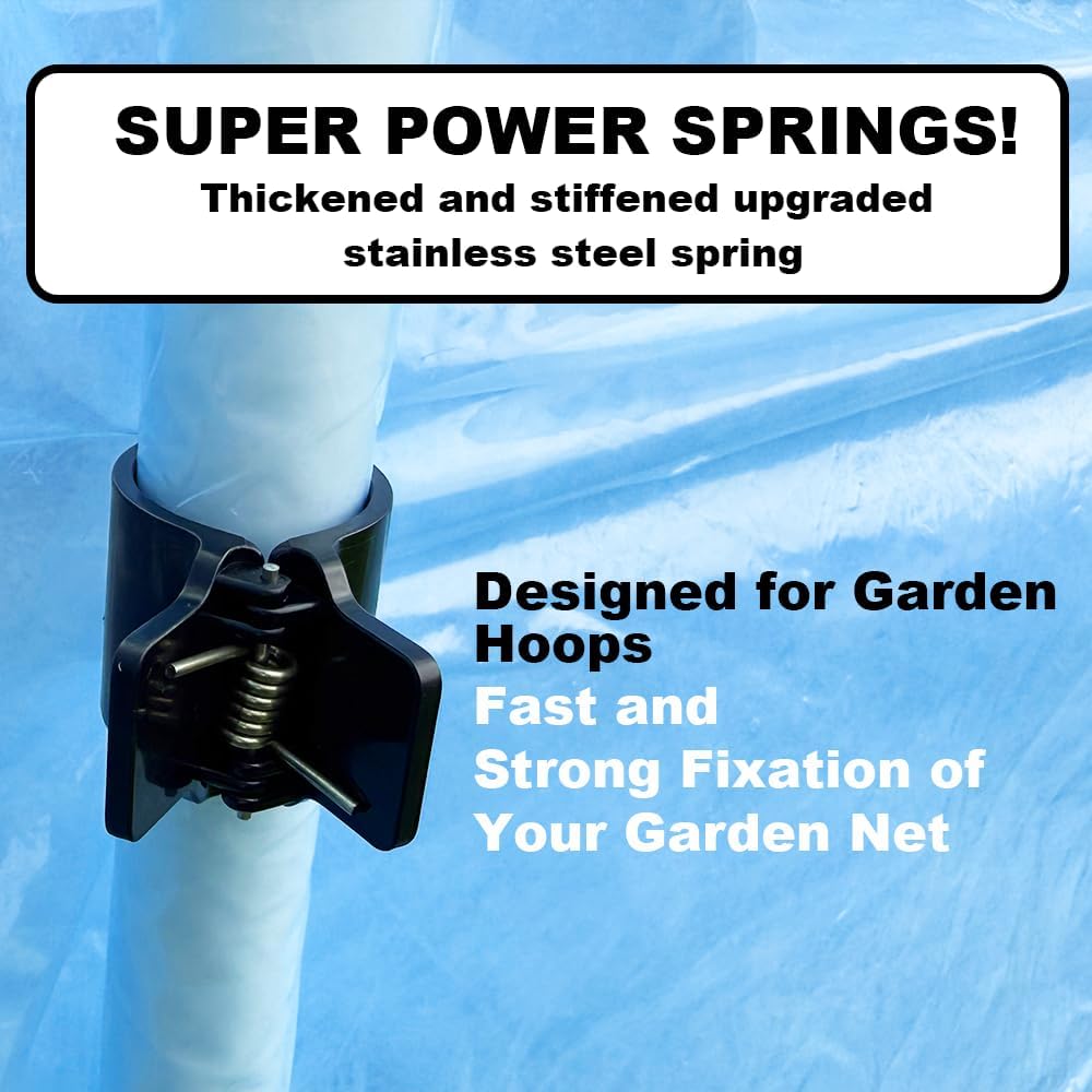 Greenhouse Clamps for3/4-1 Inch PVC Pipe, Greenhouse Hoops,Support Frame,Grow Tunnel,Plant Support Garden Stakes.Black Garden Clips For Fixing Plant Cover, Plastic Sheeting, Film Row Cover, Net.