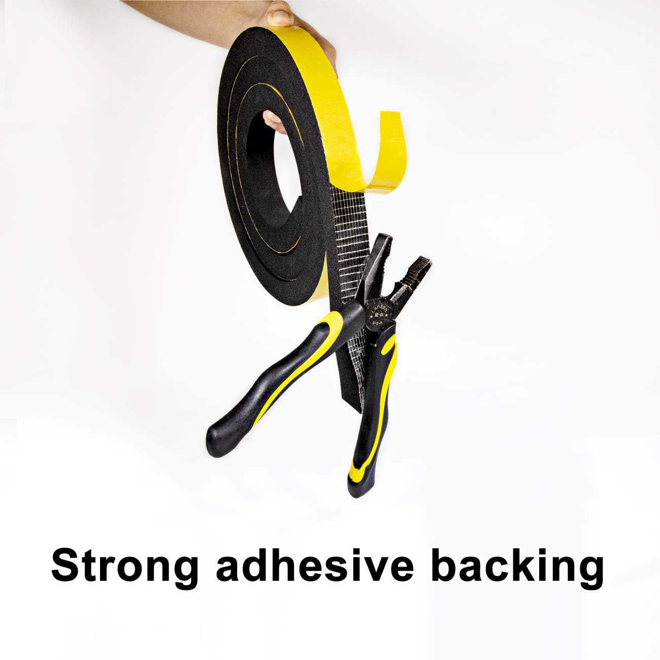 TORRAMI Foam Seal Tape 1 inch W x 3/4 inch T x 6.5 Ft Length,High Density Foam Weather Strip Neoprene Stripping with Adhesive (Total 13 Ft Length, 2 Rolls of 6.5 Ft Each)