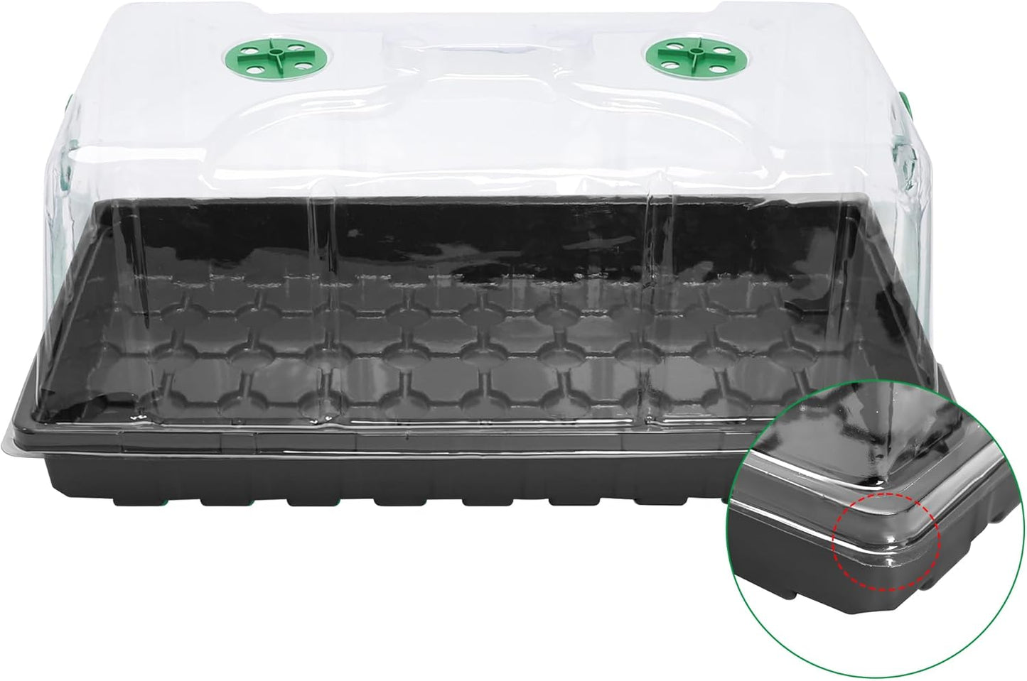 MIXC 10 Pack Humidity Dome 7" Tall Extra Strength, 1020 Growing Trays Cover, Propagation Seed Cloning Lid Vented for 10 x 20 Inch Flat Tray and Seed Starting Germination