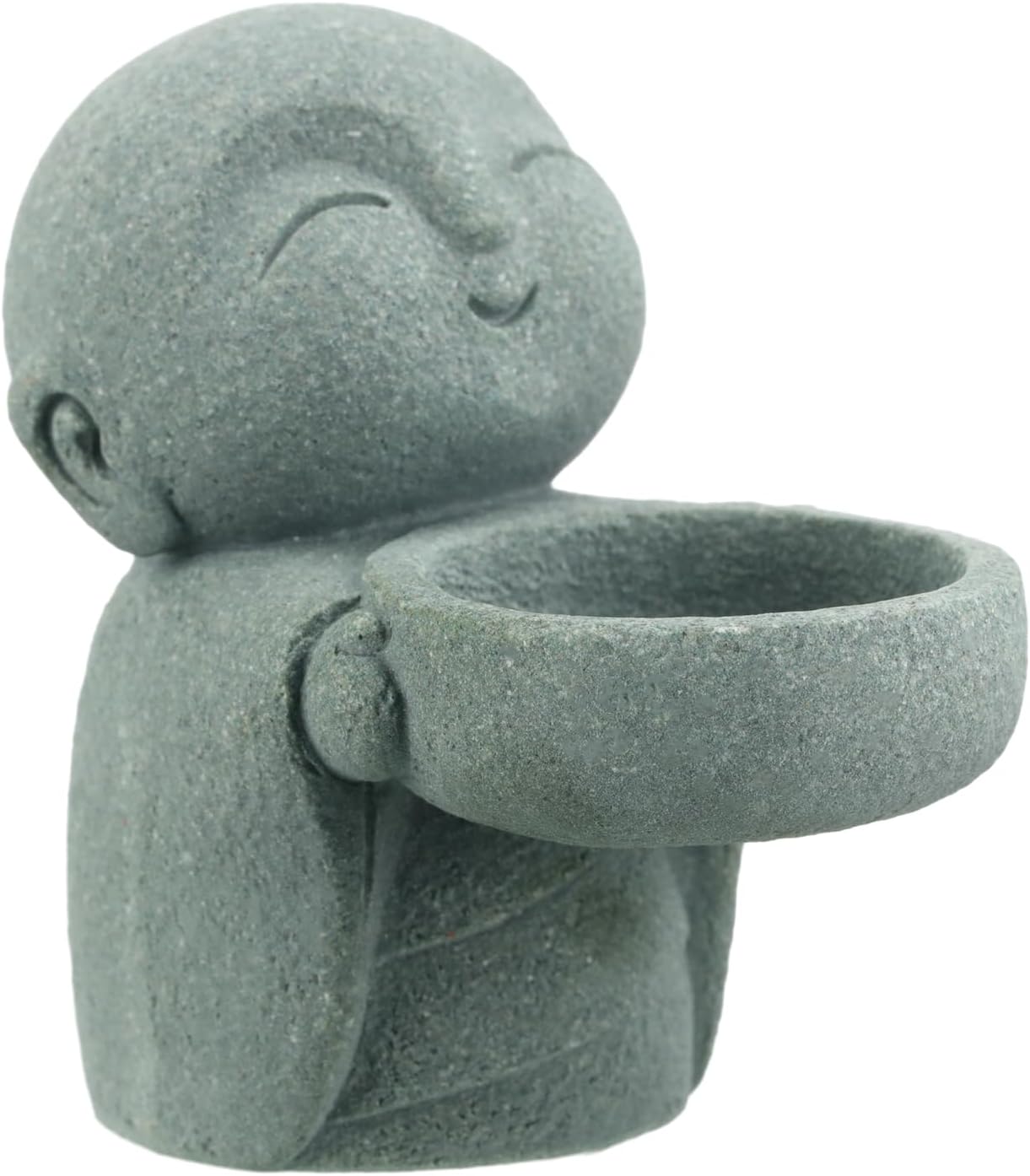 Buddha Sandstone Statues, Zen Monk Praying Statue Sculptures Ornament for Wealth Good Luck Feng Shui Decor Home Office Car Decoration(Jizo Monk)