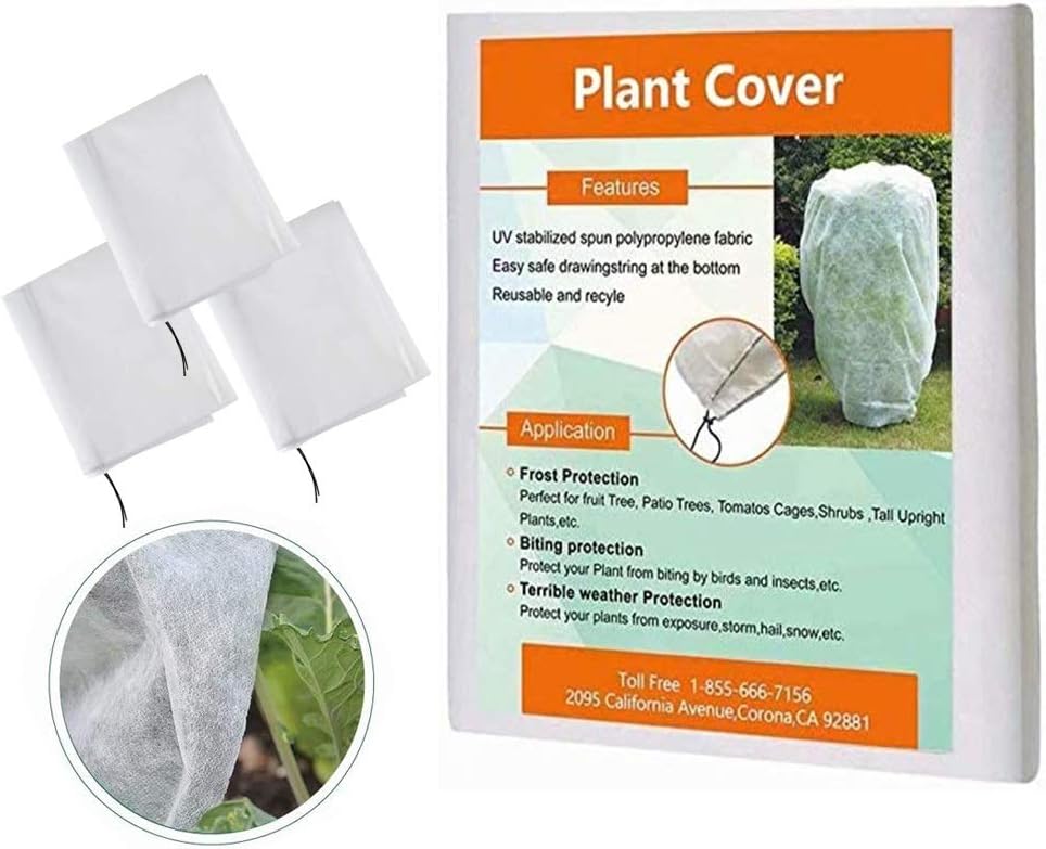 Agfabric Plant Covers Freeze Protection 0.95oz 24''x32'' Frost Cover for Garden Tree Protection Winter Tree Cover for Frost Proctection, 3 Pack