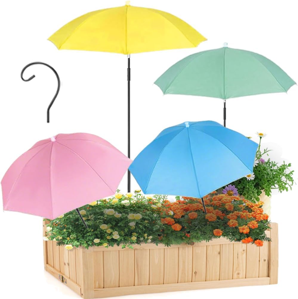 Plant Umbrellas for Outdoor Plants, Garden Umbrella Shade for Plants，Adjustable Height Provides shade cloth for Plants to Protect Their Flowers from Intense Sunlight and Rain(18.8 inches to 35.58 inches)