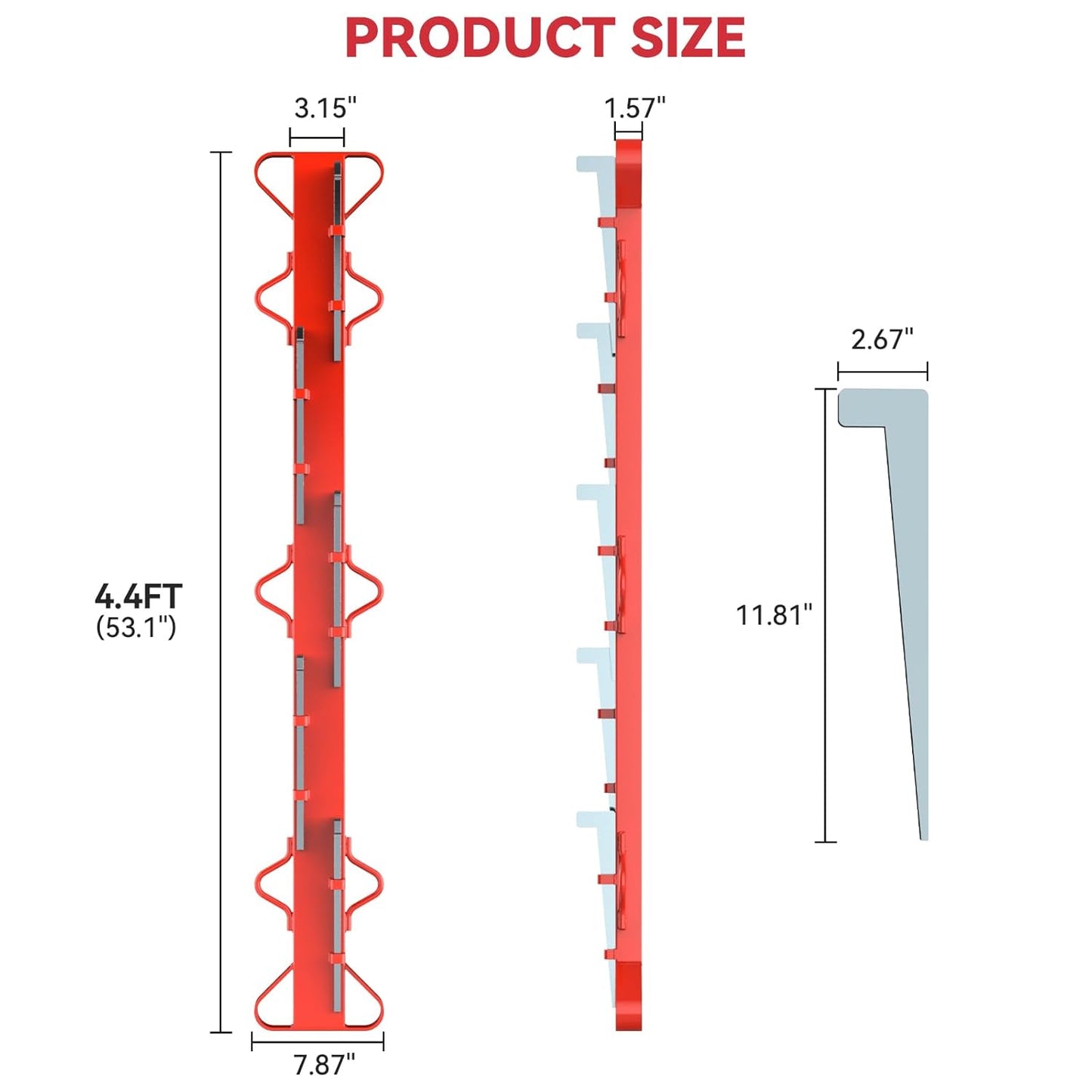 4ft Woven Wire Fence Stretcher Bar with 5 Wedges Heavy Duty Wire Stretcher Fence Tool for Farms, Ranches, Garden Barriers, Yard (Red)