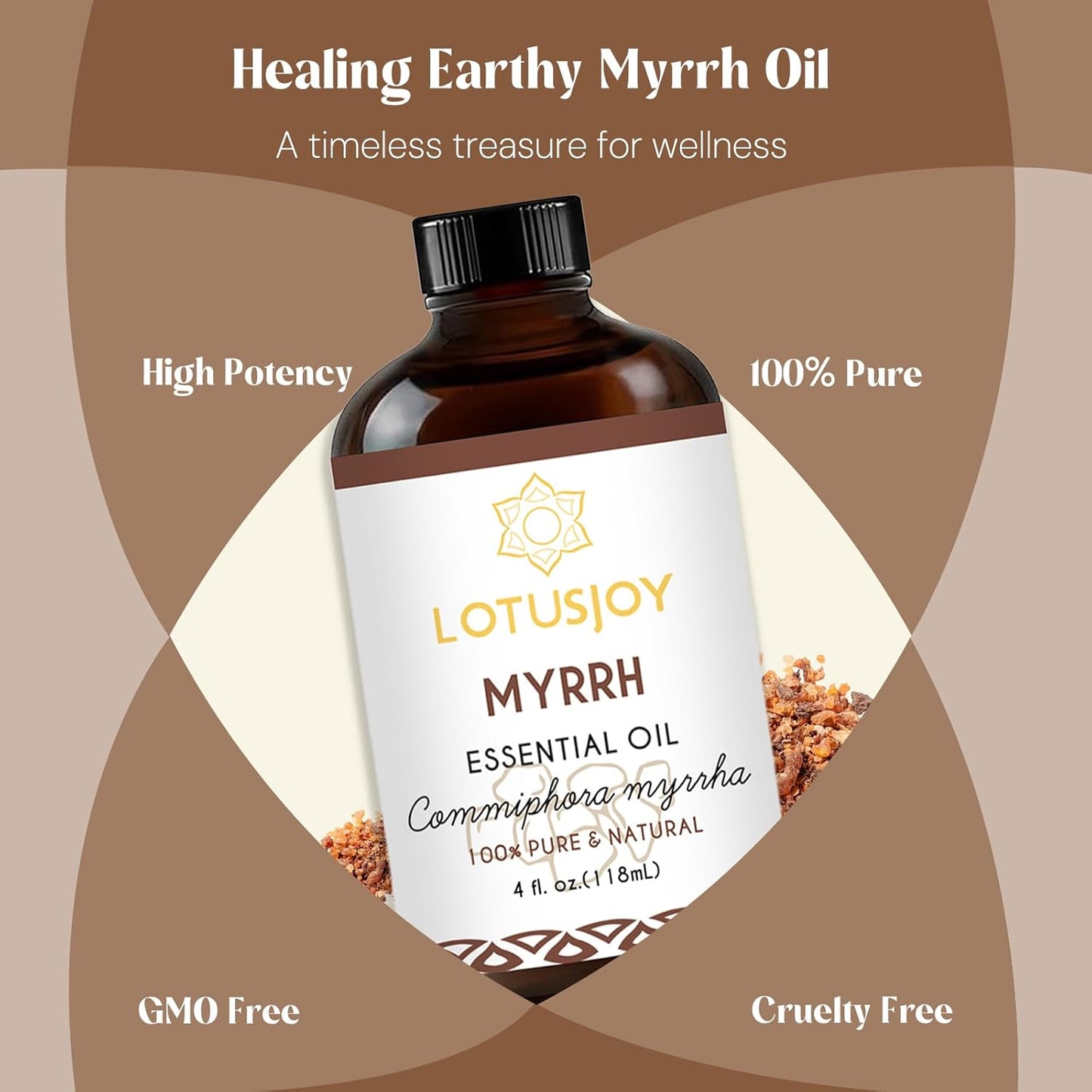 Myrrh Essential Oil, Pure Natural Myrrh Oil for Skin Hair Diffuser Room Spray DIY - 4 Oz