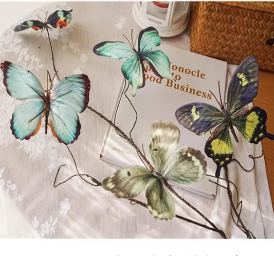 Artificial Butterfly, Silk Butterflys, Butterflies for Crafts for Floral Arrangements, 3D Butterfly Stakes Decor, Patio Plant Pot, Flower Bed Home Decor