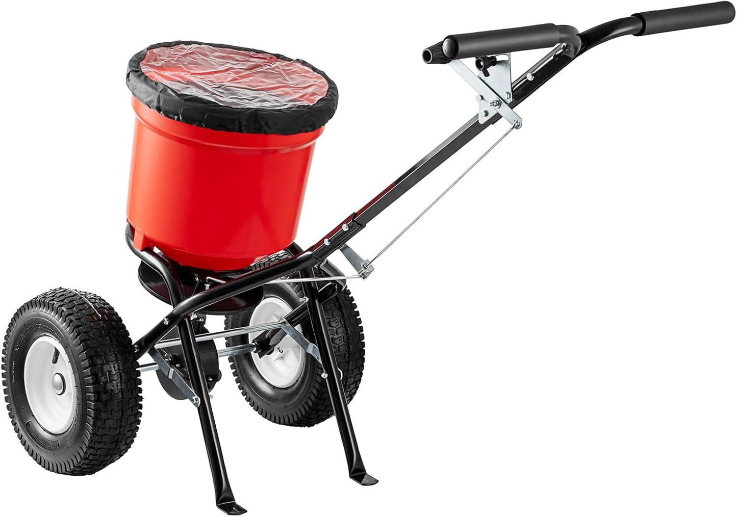 Broadcast Spreader 90 LBS, Walk-Behind Fertilizer Spreader with 12.5" Pneumatic Wheels, Push Salt Spreader for Lawn, Seed, Fertilizer & Ice Melt