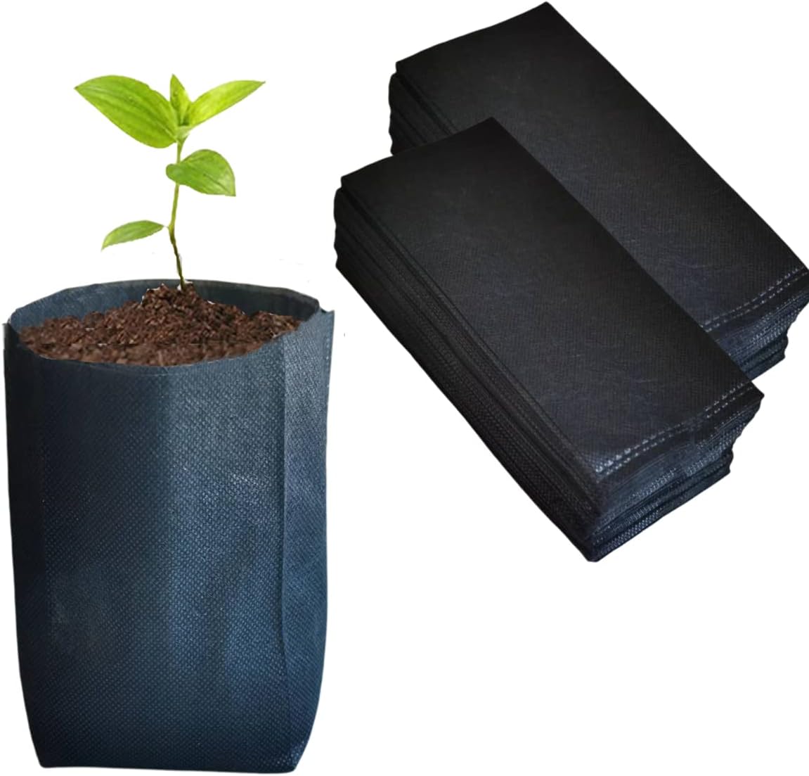 gardtree Plant Nursery Bags 7” x 7.87” 400PCS, Non-Woven Biodegradable Plant Grow Bags Fabric Seedling Starter for Vegetable Flower Fruit Saplings Tree, Home Garden Supply