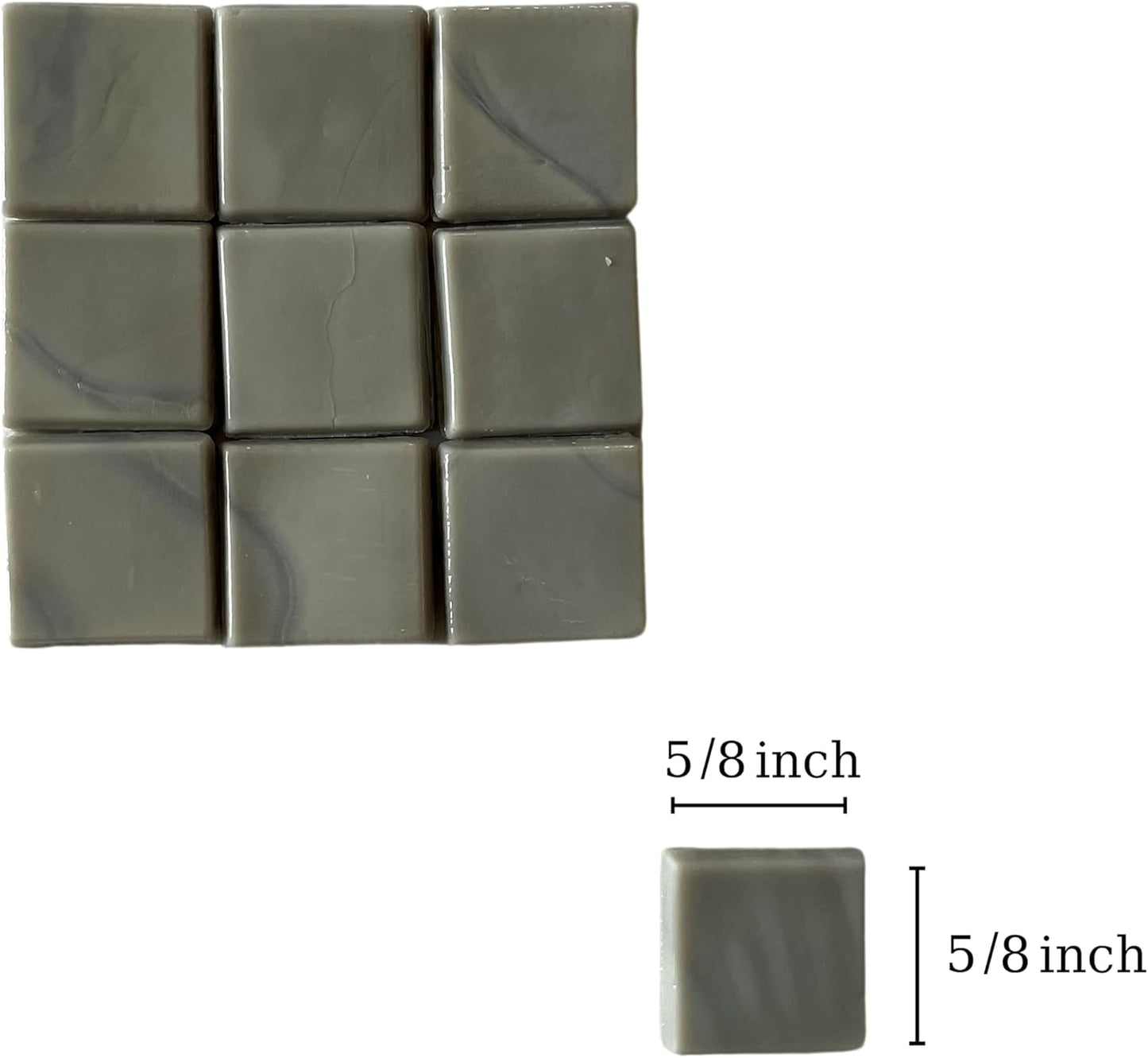 SMEIINIK 1.1lb Bulk Iridescent Color Mosaic Tiles for Crafts, Glass Mosaic Pieces, Stained Glass Tiles, 260 Pieces, 15mm Square, Polished Edge, Art Deco Style, Not Water Resistant